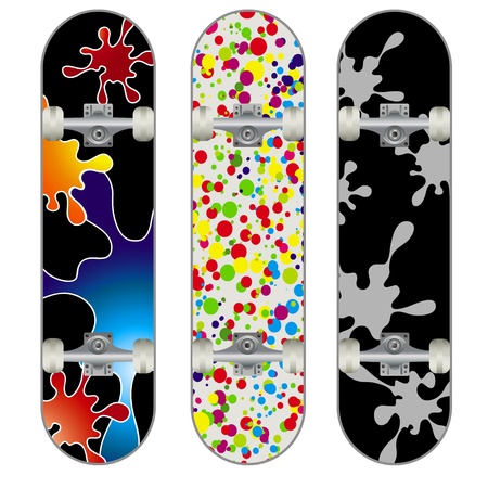 Set of Three Skateboard Designs のイラスト素材