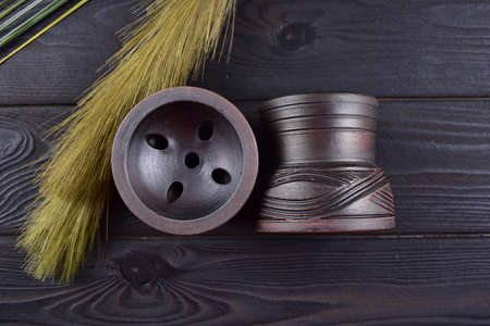 hookah bowl on dark backgroundの写真素材