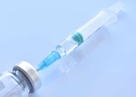 syringe with a vaccine.の写真素材