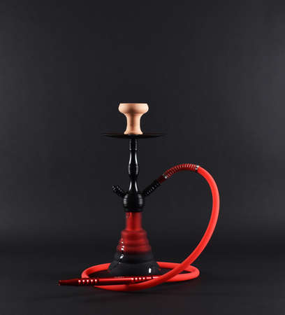 Turkish hookah on black background