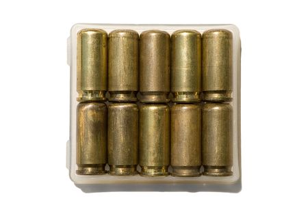 cartridge of pistol. isolatedの写真素材