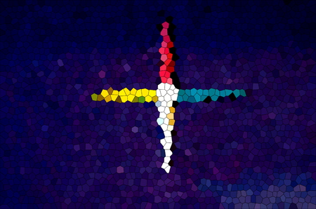 Abstract mosaic texture with the image of the similarity of rose winds.の写真素材