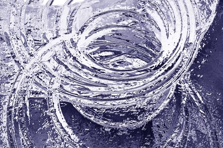 Abstract illustration with imitation of circular motion in cold colors.の写真素材