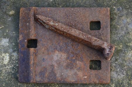 Railroad crutch lays on the lining.