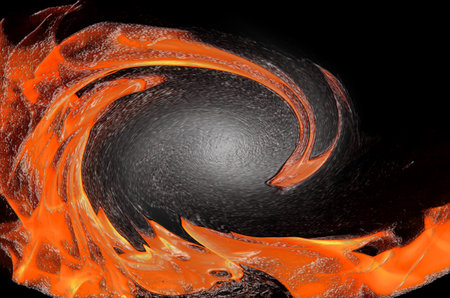 Abstract background obtained in a graphic editor from a photo of fire.の写真素材