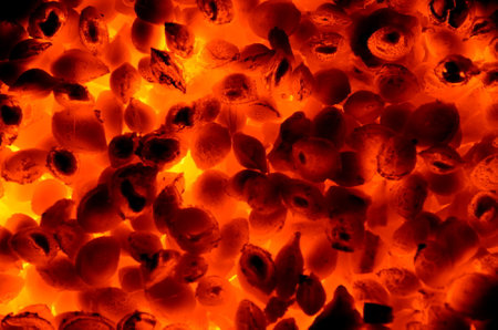 Background of burning apricot kernels.