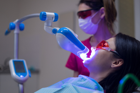 female patient at dentist in the clinicの写真素材