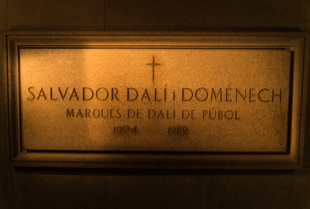 Figueres, Spain - November 12, 2017: Salvador Dali tomb in Figeras. grave of famous painter and creative person. Joke by Dali.のeditorial素材