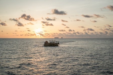 Calm bouy. Offshore oil and gas industryの写真素材