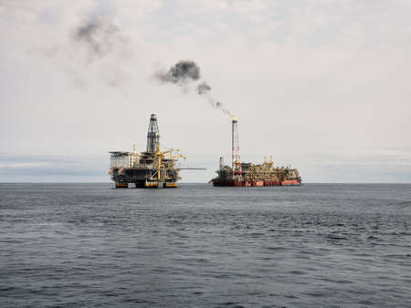 Floating production storage and offloading (FPSO) vessel, oil and gas indutryの写真素材