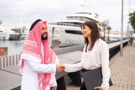 Diverse businesspeople meeting in portの写真素材