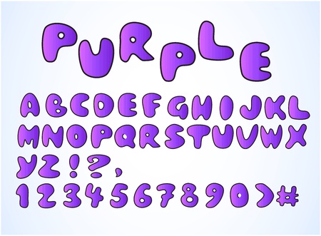 Purple doodle alphabetのイラスト素材