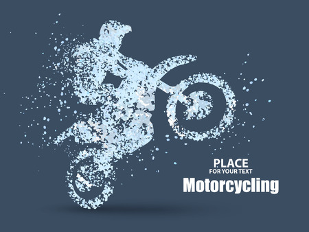 Particles of motorcycle riders,full of enterprising across significance vector illustration. vector illustrationのイラスト素材