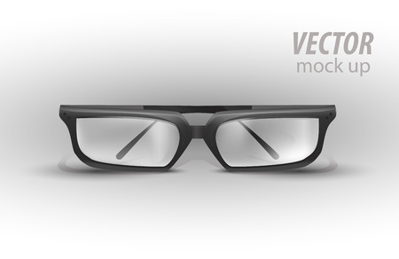 Black Eye Glasses Isolated on White. Mock Up Template Ready For Your Design. Vector illustrationのイラスト素材