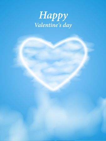 card for cloud Valentines heart.のイラスト素材