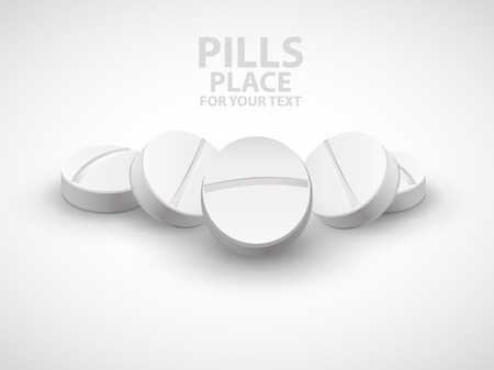 white pills on white background .vector illustrationのイラスト素材