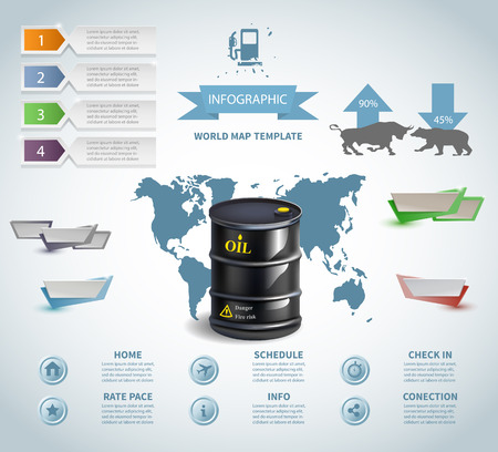 Infographic oil barrel Business template design . concept vector illustrationのイラスト素材