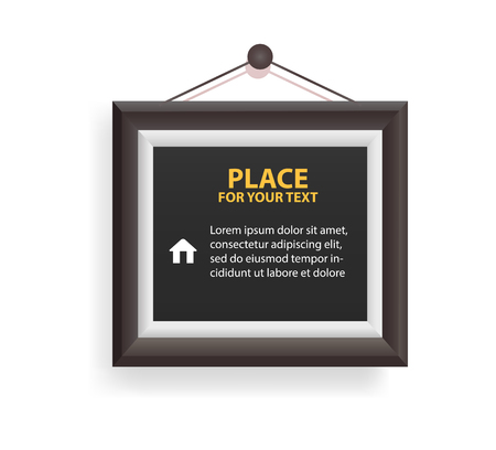 paper design vector with text, picture frame and shadow . vector illustrationのイラスト素材