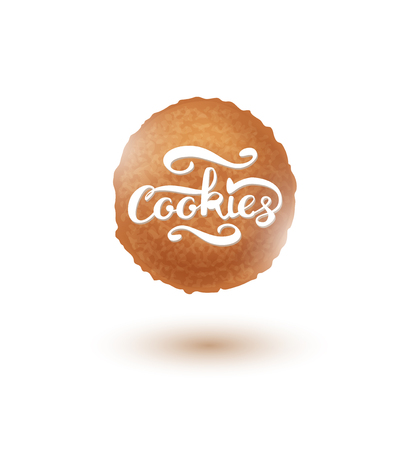 Cookie and Cookies Lettering. Vector Illustrationのイラスト素材