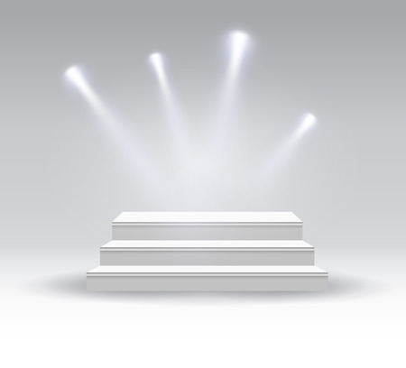 White podium. Pedestal. Platform Spotlight Vector illustration EPS10のイラスト素材