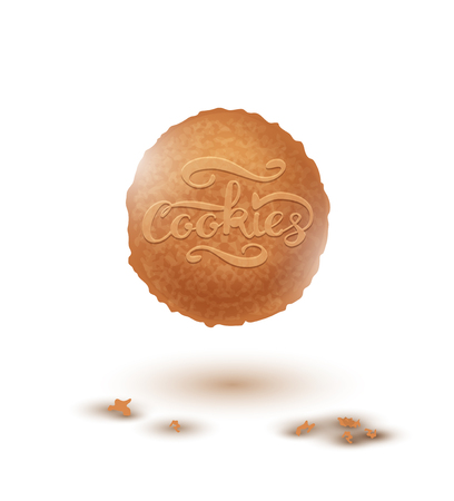 Cookie and Cookies Lettering. Vector Illustrationのイラスト素材