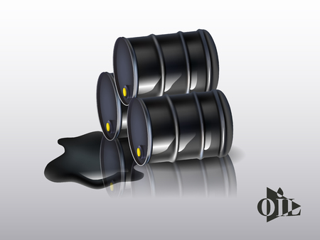 Oil barrels on a white background. vectorのイラスト素材