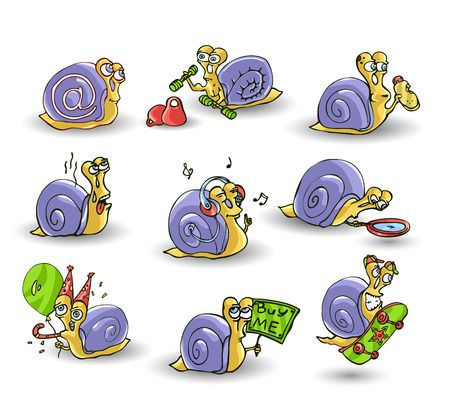 Mr. Snail on white background . vectorのイラスト素材
