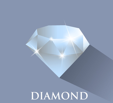 Diamond. Vector design with long shadowのイラスト素材