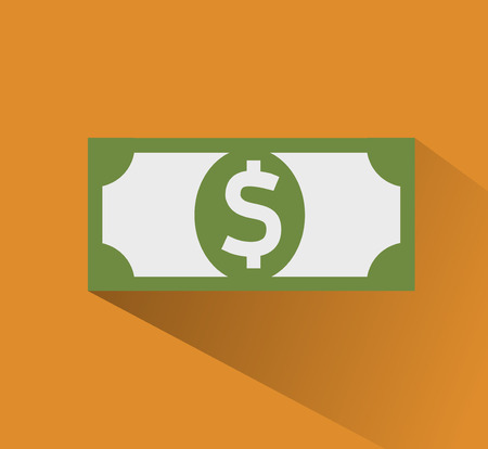 Dollar icon. Flat design style modern vector illustration. Isolated on stylish color background. Flat long shadow icon. Elements in flat design. Vector illustration EPS10の写真素材