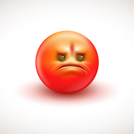 Angry smiling emoticon, emoji - vector illustration EPS10のイラスト素材