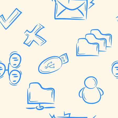 seamless pattern. doodle network set . Vectorのイラスト素材