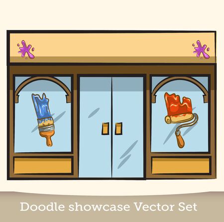 Doodle showcase roller rvector setのイラスト素材