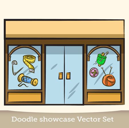 Doodle showcase needlework vector setのイラスト素材