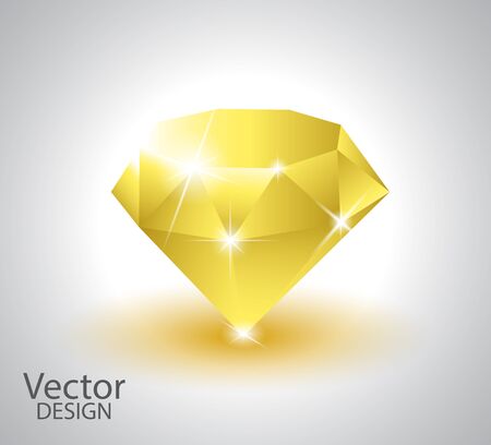 Beautiful yellow diamond on white background vector illustrationの写真素材