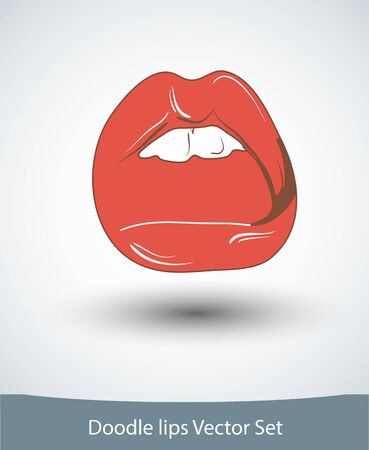 Woman biting her lipsのイラスト素材