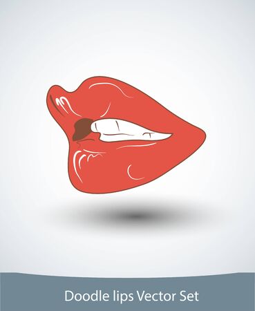 Woman biting her lipsのイラスト素材