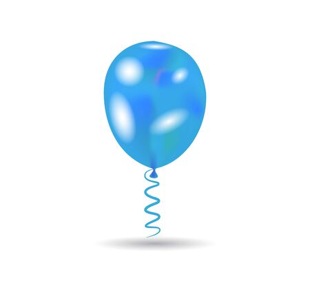 Blue Balloon isolated on White Backgroundのイラスト素材
