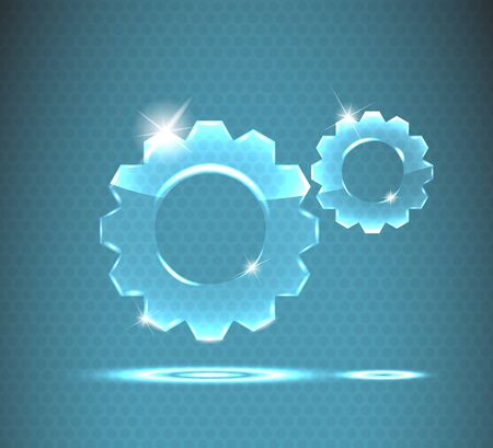 illustration glass gear icon.のイラスト素材