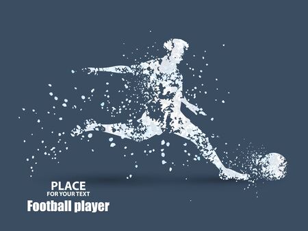 Football player, kick a ball, particle divergent compositionのイラスト素材