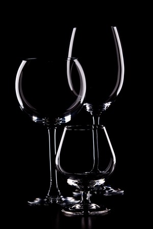 Glass on blackの写真素材