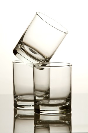 Cocktail glass collection - Two whiskey glasses. Isolated on white backgroundの写真素材