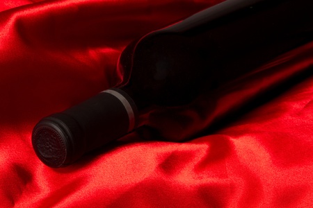 bottle with red wineの写真素材