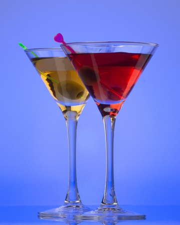 cocktails with oliveの写真素材