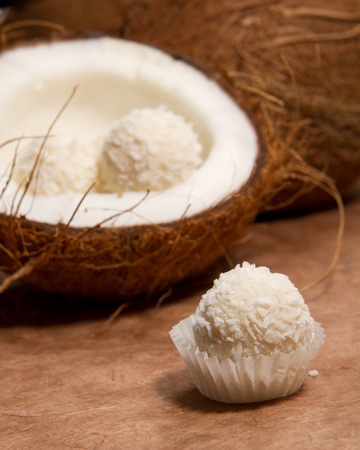 white chocolate trufflesの写真素材