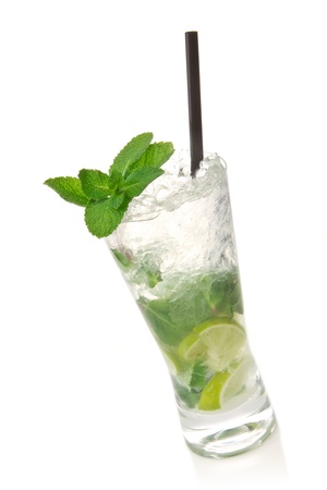 Mojito cocktail isolation on a whiteの写真素材