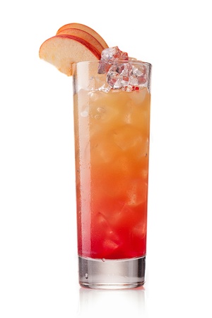 Tequila sunrise Cocktail isolated on a white backgroundの写真素材