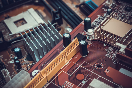 Computer motherboards. Close up.の写真素材
