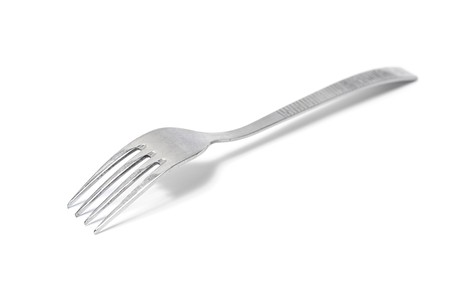 Single fork isolated over white