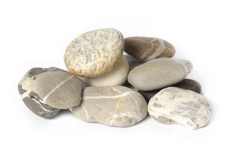 Several stones isolated over whiteの写真素材