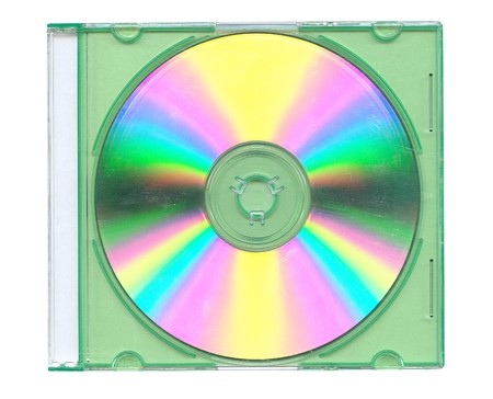 Disk in the case isolated on whiteの写真素材